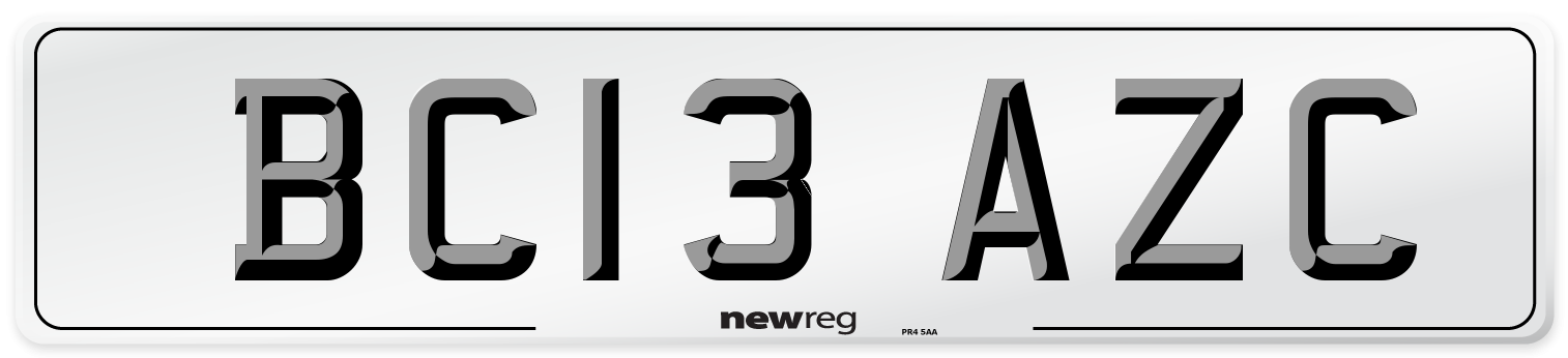 BC13 AZC Number Plate from New Reg
